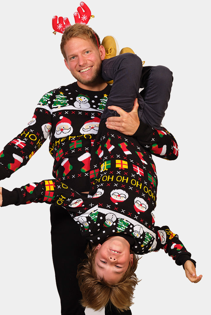 Jersey de Navidad Niño y Hombre Santa, Regalos y Muñecos Algodón Orgánico