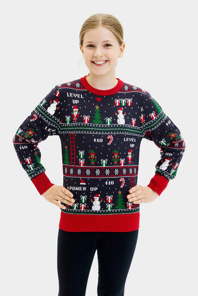 Jersey de Navidad para Familia Vintage Gaming Niña