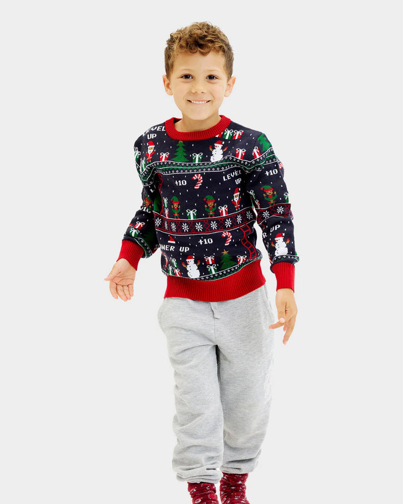 Jersey de Navidad para Familia Vintage Gaming nino
