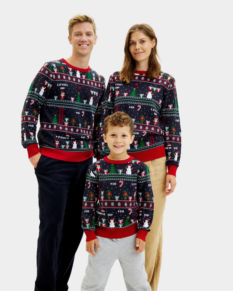 Jersey de Navidad para Familia Vintage Gaming