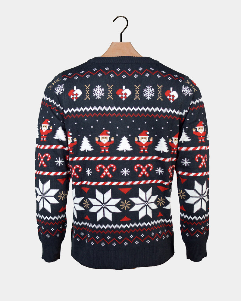 Jersey de Navidad para Hombre Azul  Estrellas Polares Cárdigan