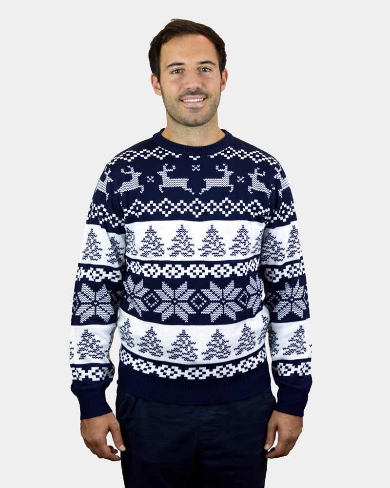Jersey de Navidad Hombre Azul Polo Norte