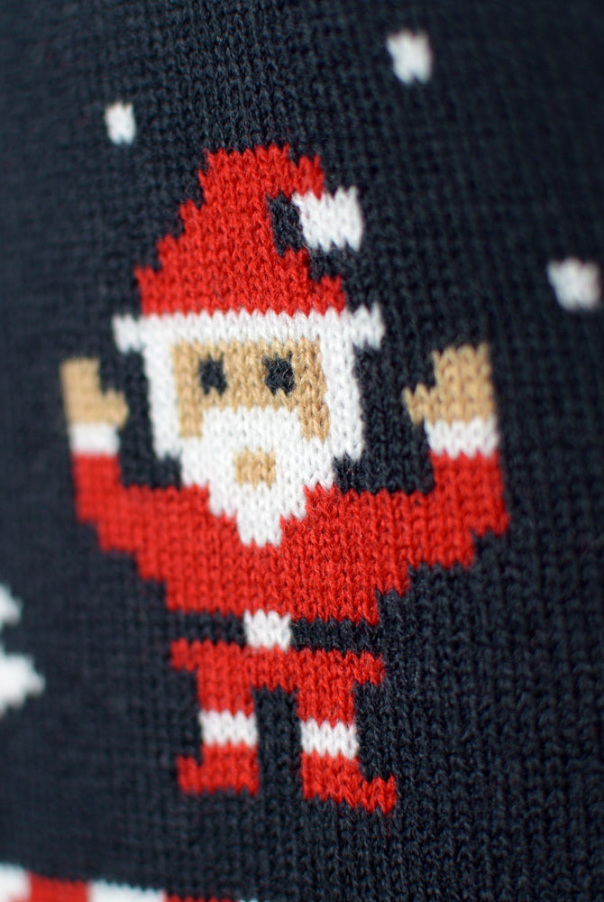 Jersey de Navidad para Hombre Cárdigan Azul Estrellas Polares Santa