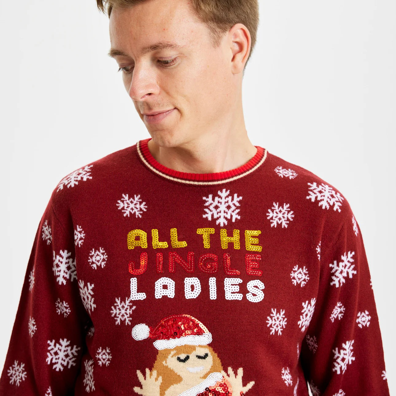 Jersey de Navidad para Hombre Jingles Ladies Lentejuelas