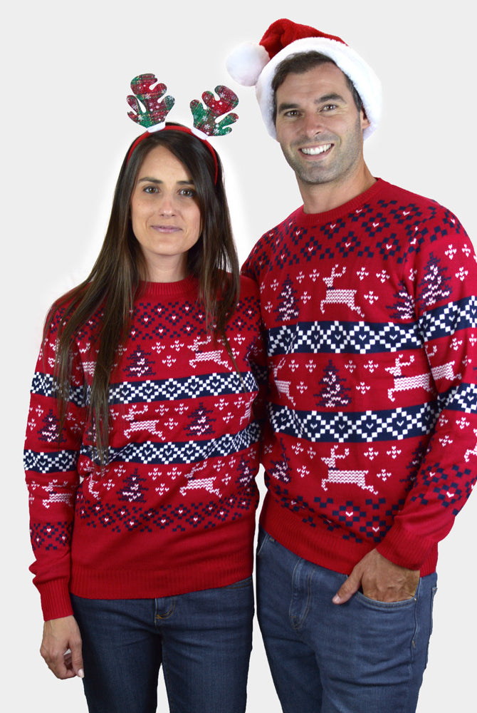 Jersey de Navidad para Hombre y Mujer Rojo Canadá