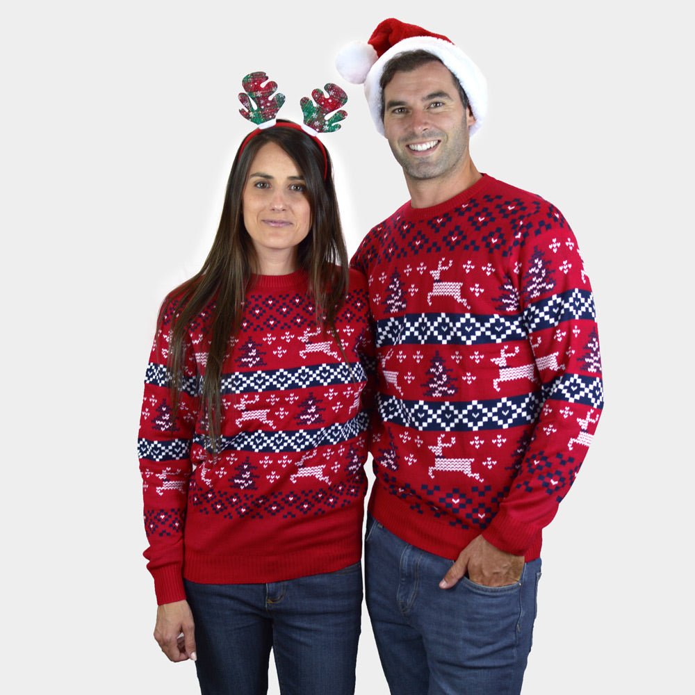 Jersey de Navidad para Hombre y Mujer Rojo Canadá