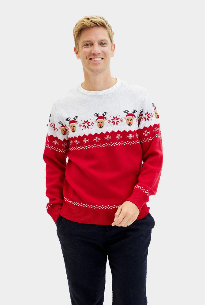Jersey de Navidad para Hombre Reno Adorable