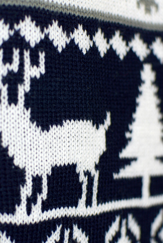 Jersey de Navidad para Hombre Renos y Árboles Cenefas