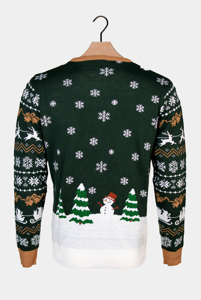 Jersey de Navidad Luces LED Hombre Santa is Coming to Town