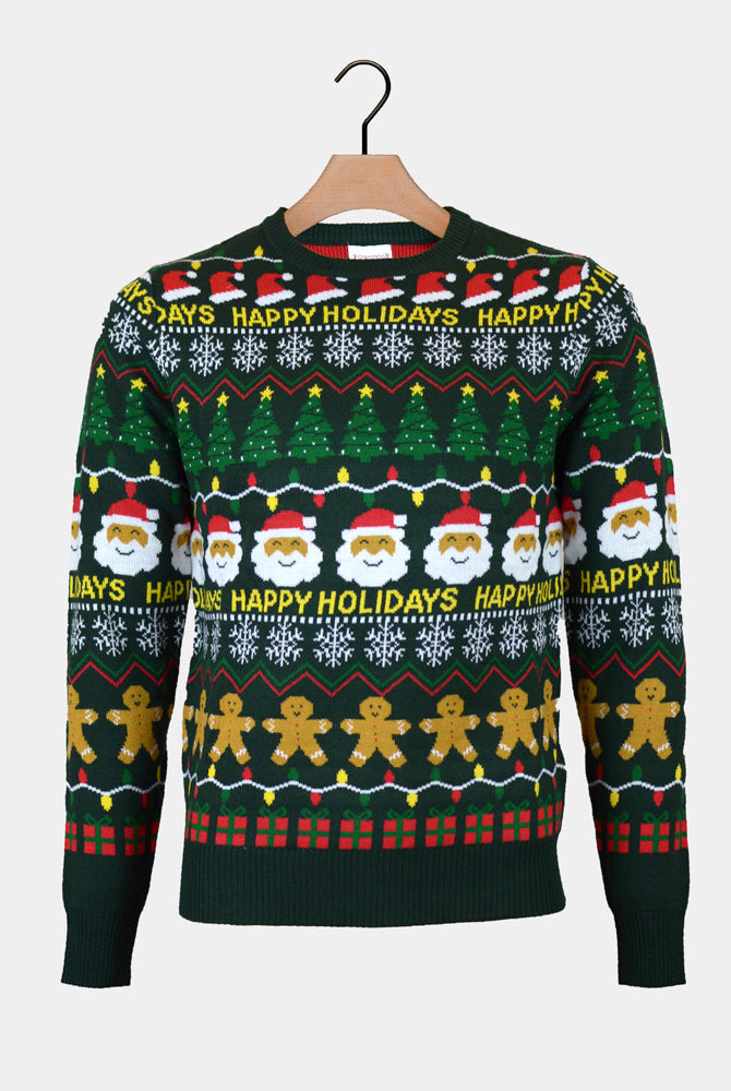 Jersey de Navidad Holidays Hombre Verde Happy