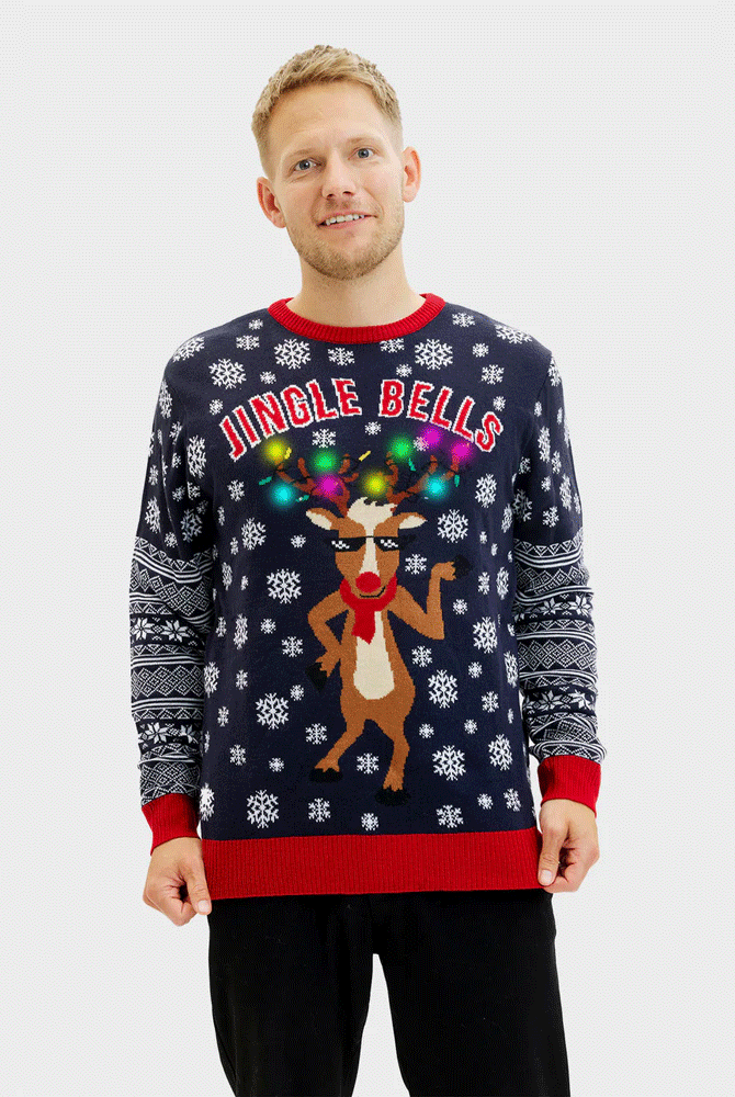 Jersey de Navidad Luces LED Hombre Jingle Bells