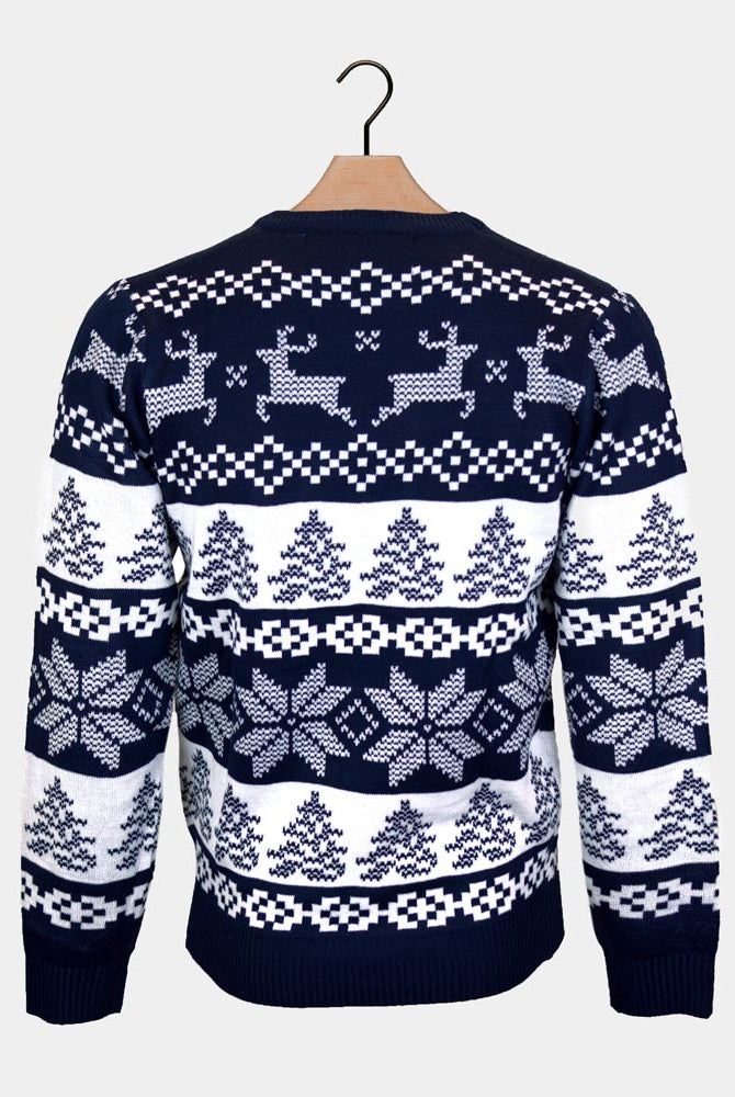 Jersey de Navidad para Mujer Azul Polo Norte espalda