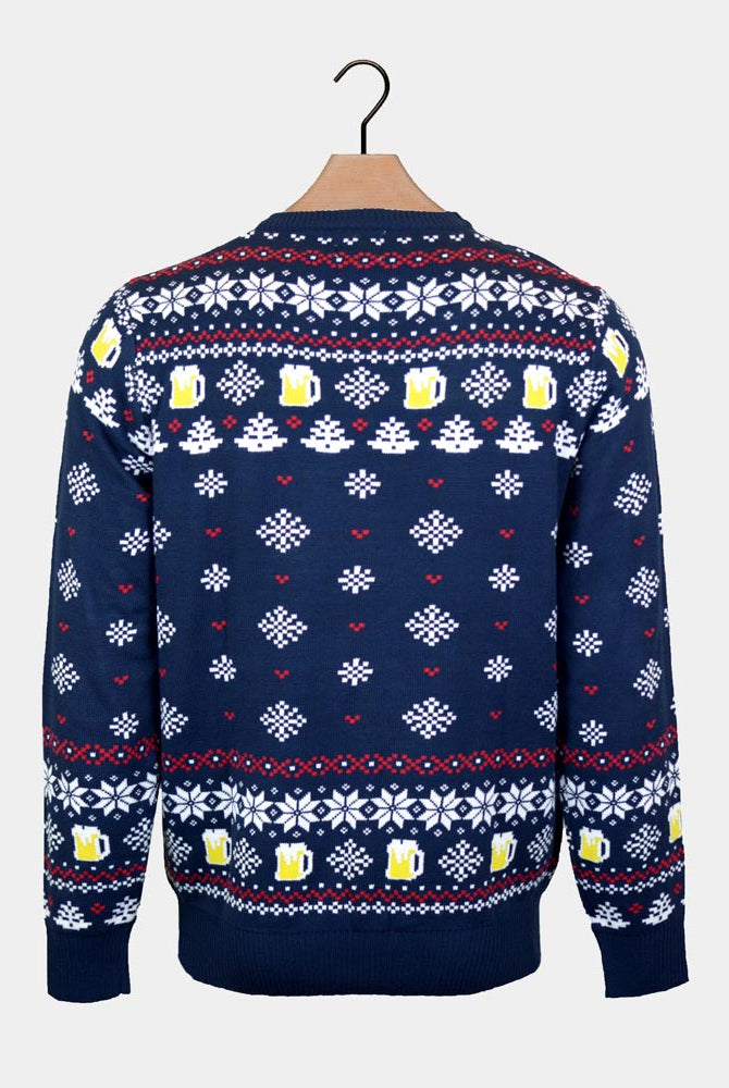 Jersey de Navidad para Mujer Beer Pocket 3D espalda