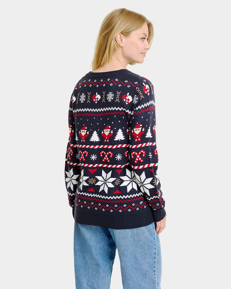 Jersey de Navidad para Mujer Cárdigan Azul Polares Estrellas