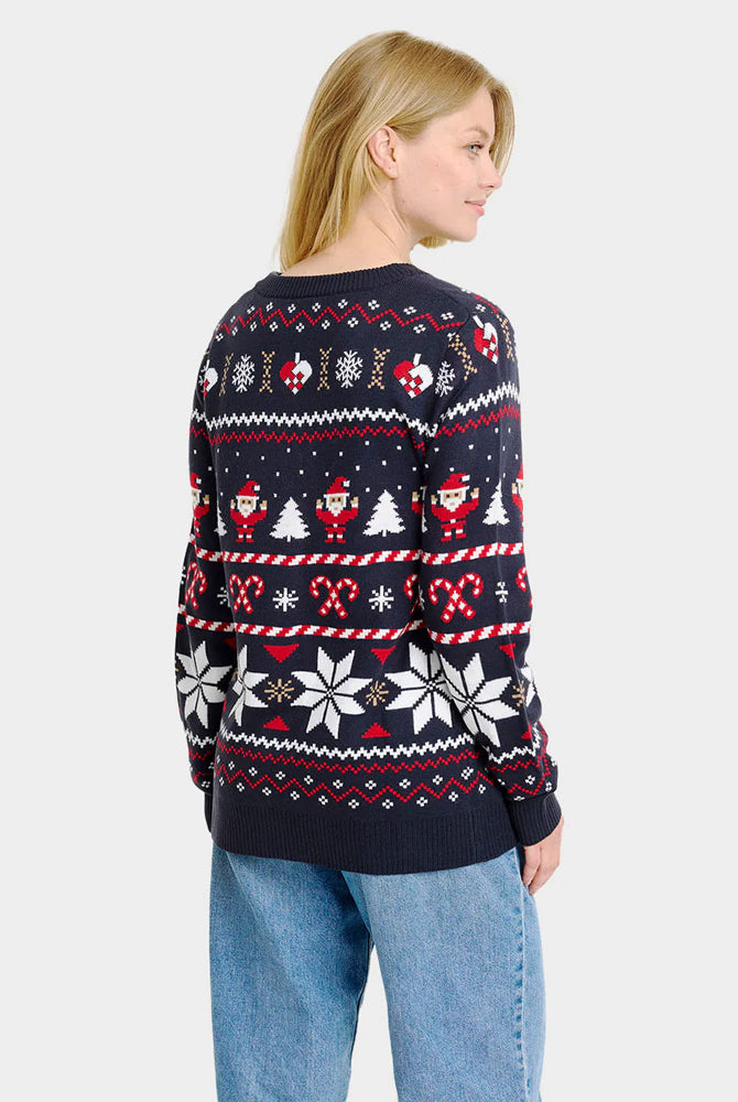 Jersey de Navidad para Mujer Cárdigan Azul Polares Estrellas