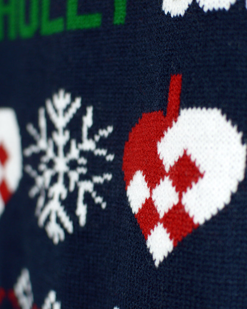 Jersey de Navidad para Mujer Cárdigan Azul y Rojo Corazón