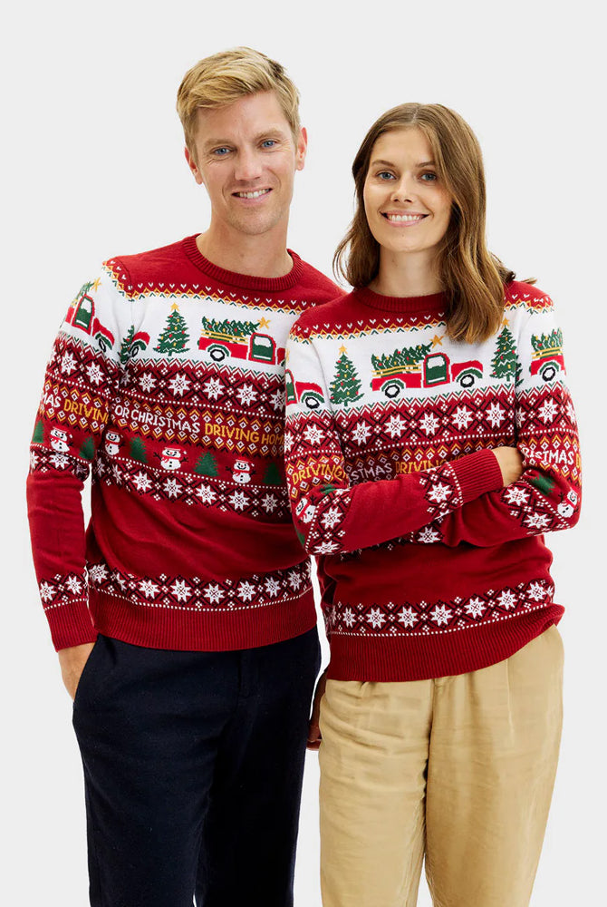 Jersey de Navidad para Mujer Driving Home Pareja