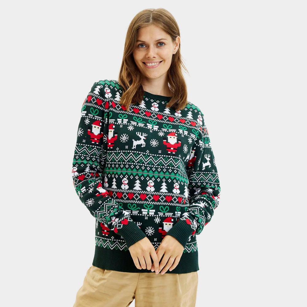 Jersey de Navidad para Mujer Green Christmas Algodón Orgánico