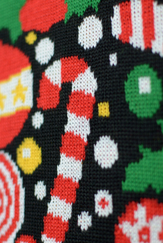Jersey de Navidad detalle Mujer Negro con Árbol de Navidad