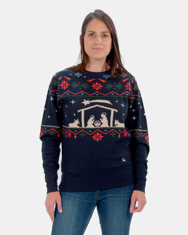 Jersey de Navidad para Mujer Portal de Belén