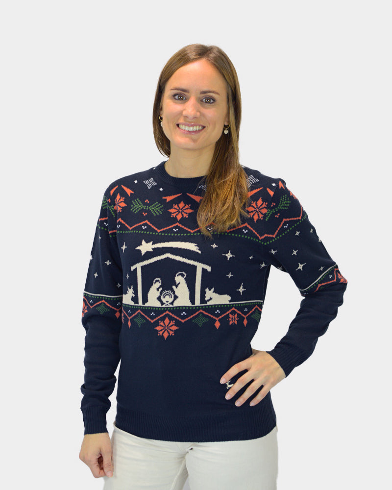 Jersey de Navidad para Mujer Portal de Belén
