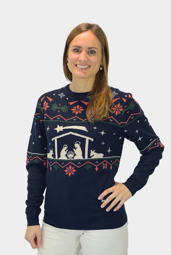 Jersey de Navidad para Mujer Portal de Belén