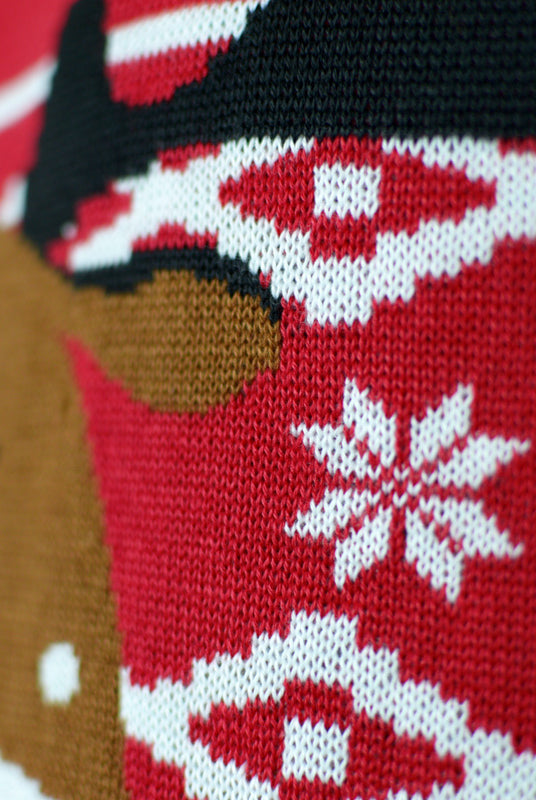 Jersey de Navidad para Mujer Rojo Reno Rudolph Bufanda detalle 2