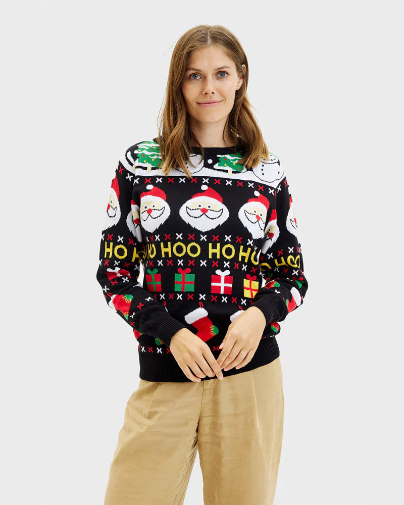 Jersey de Navidad Mujer Santa Regalos y Muñecos Algodón Orgánico