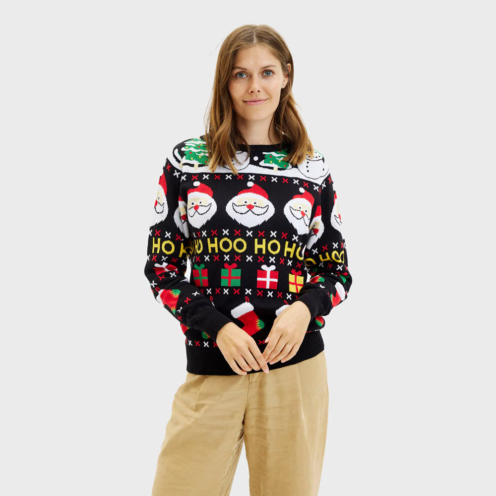 Jersey de Navidad Mujer Santa Regalos y Muñecos Algodón Orgánico
