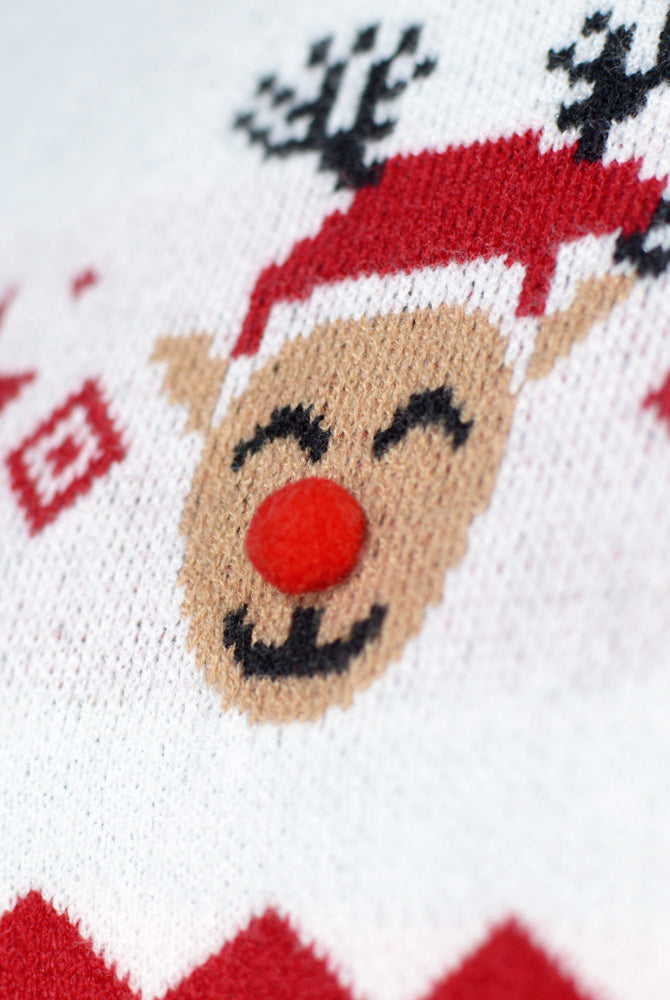 Jersey de Navidad para Niña y Niño Reno Adorable 3D