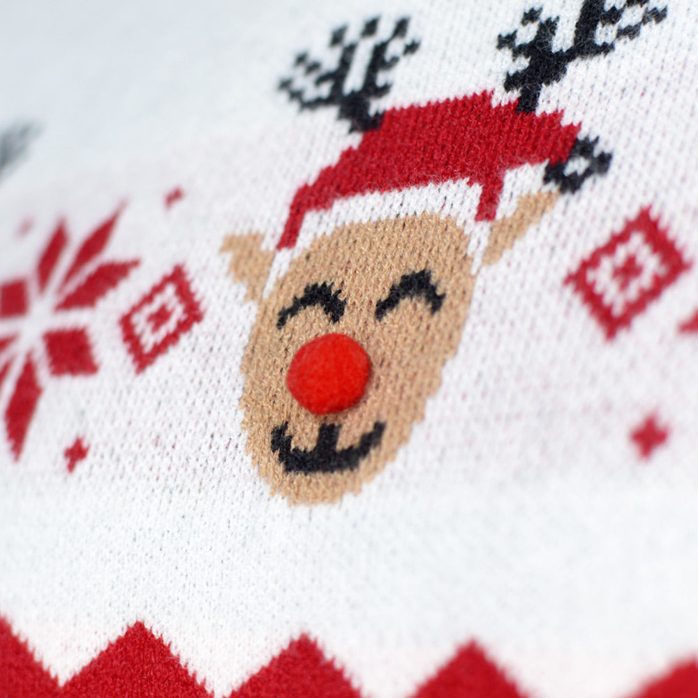 Jersey de Navidad para Niña y Niño Reno Adorable 3D