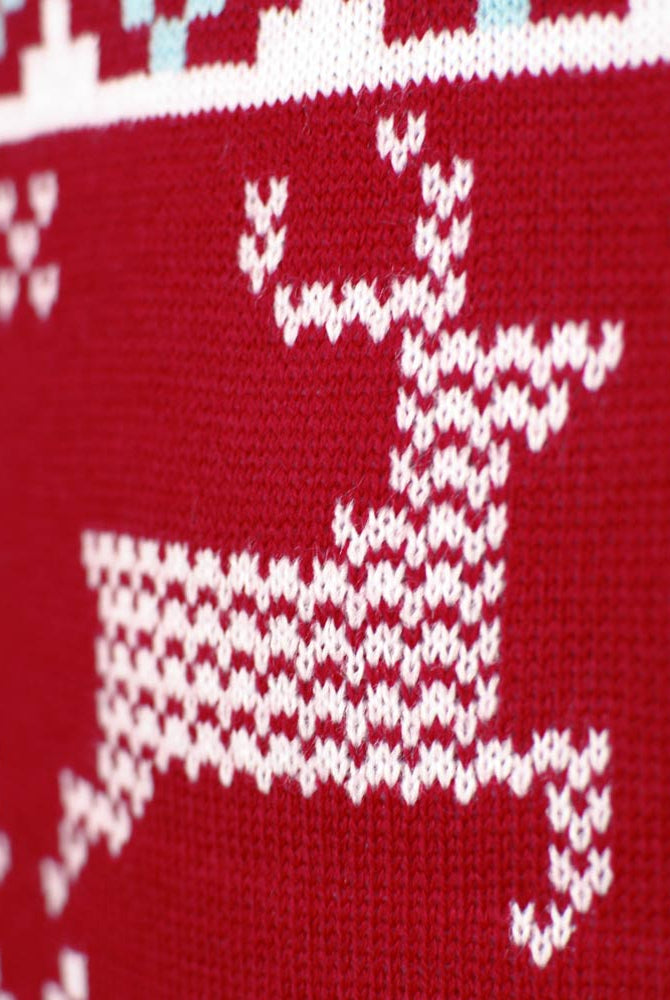 Jersey de Navidad para Niña y Niño Rojo Clásico Estrellas Polares Reno