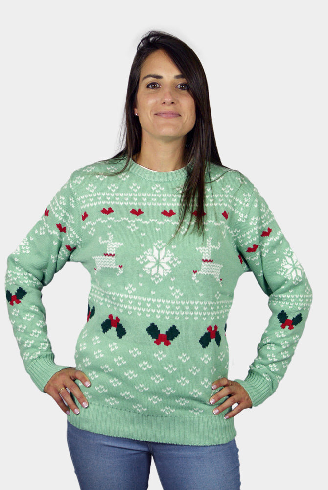 Jersey de Navidad Mujer Niña y Niño Verde Sweet Christmas