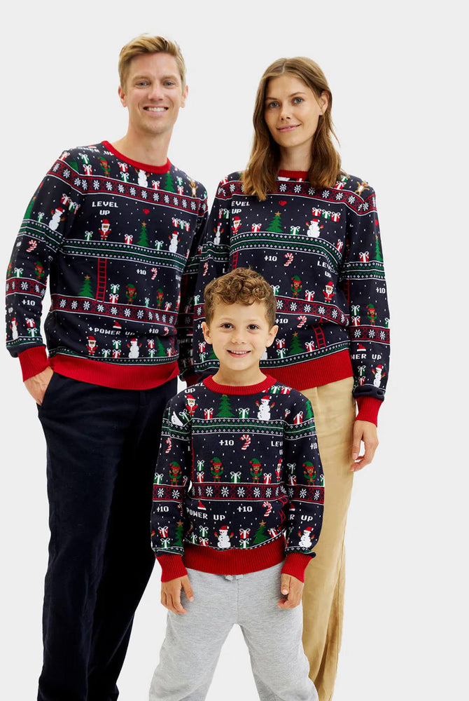 Jersey de Navidad para Niña y Niño Vintage Gaming Familia