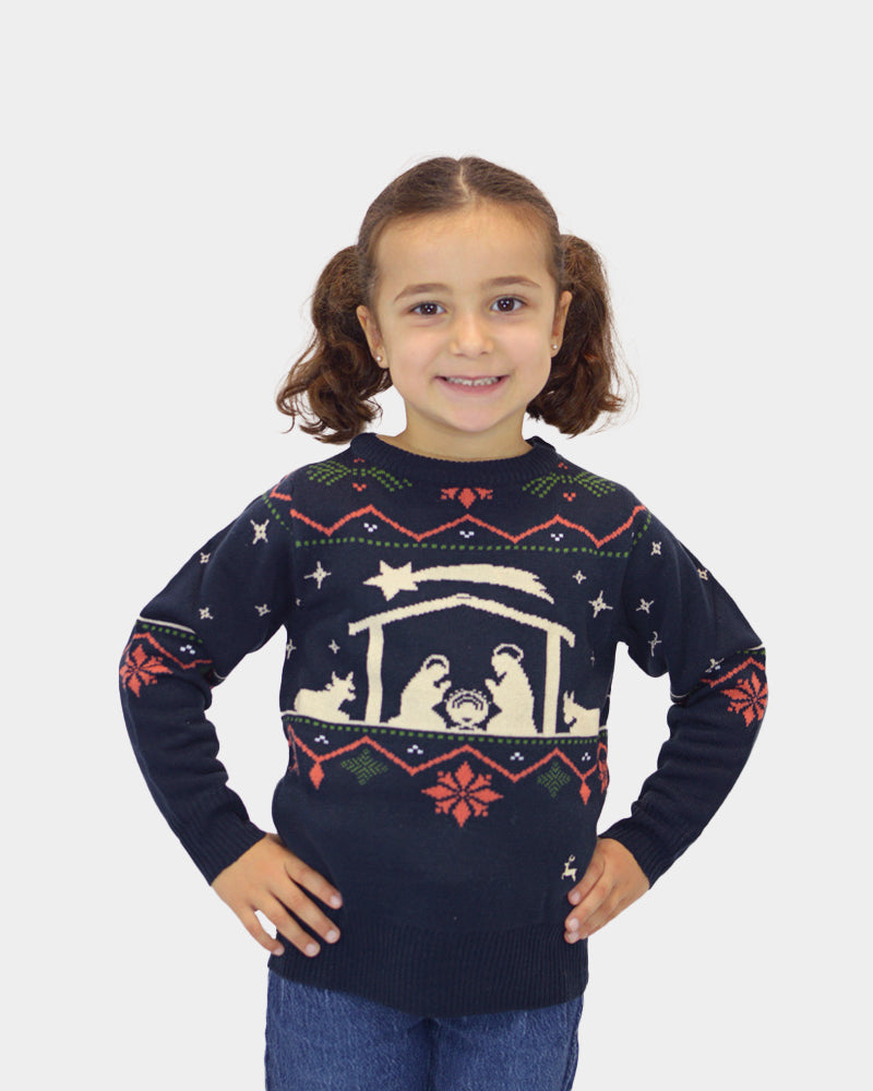 Jersey de Navidad para Niña Portal de Belén