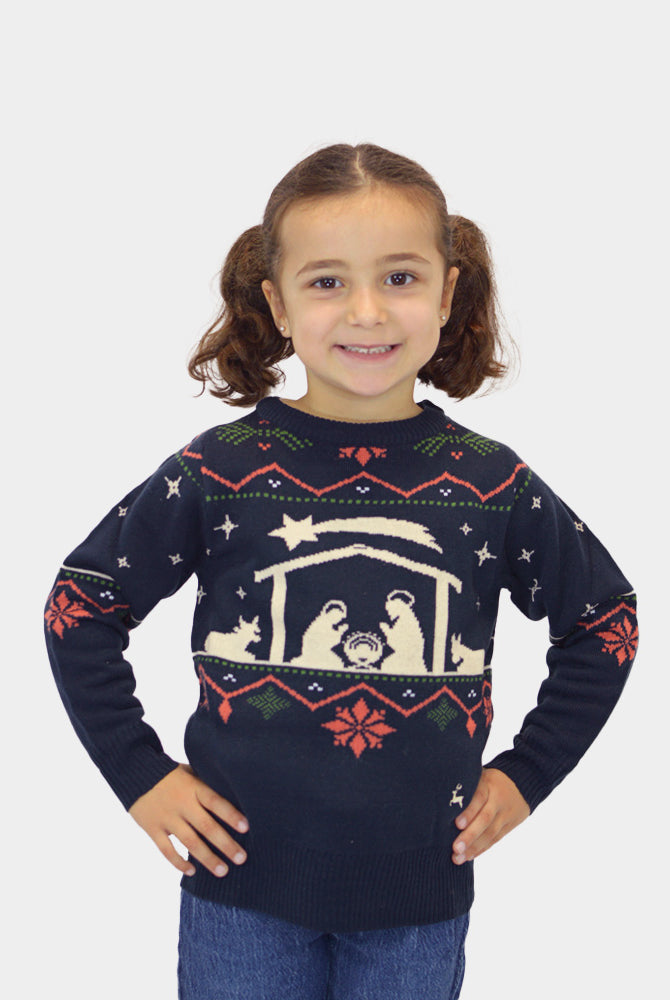 Jersey de Navidad para Niña Portal de Belén