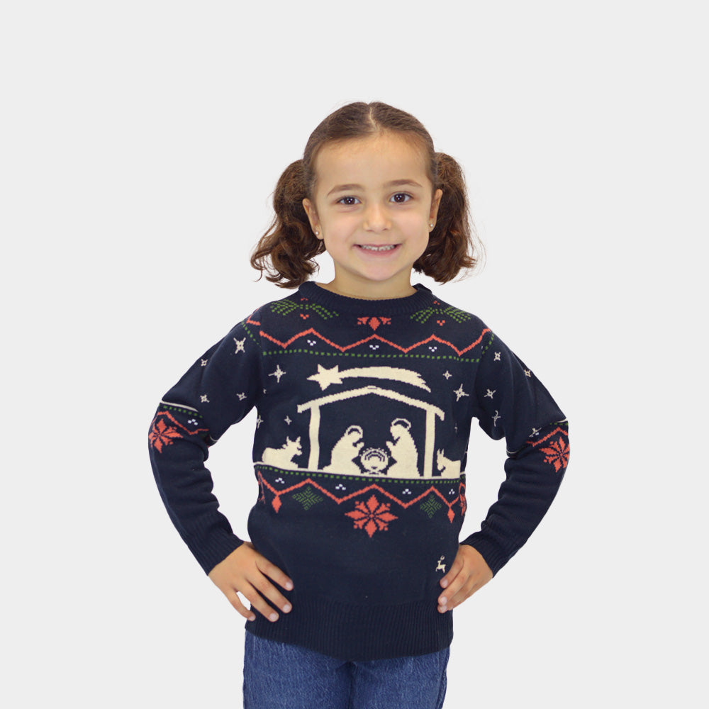Jersey de Navidad para Niña Portal de Belén