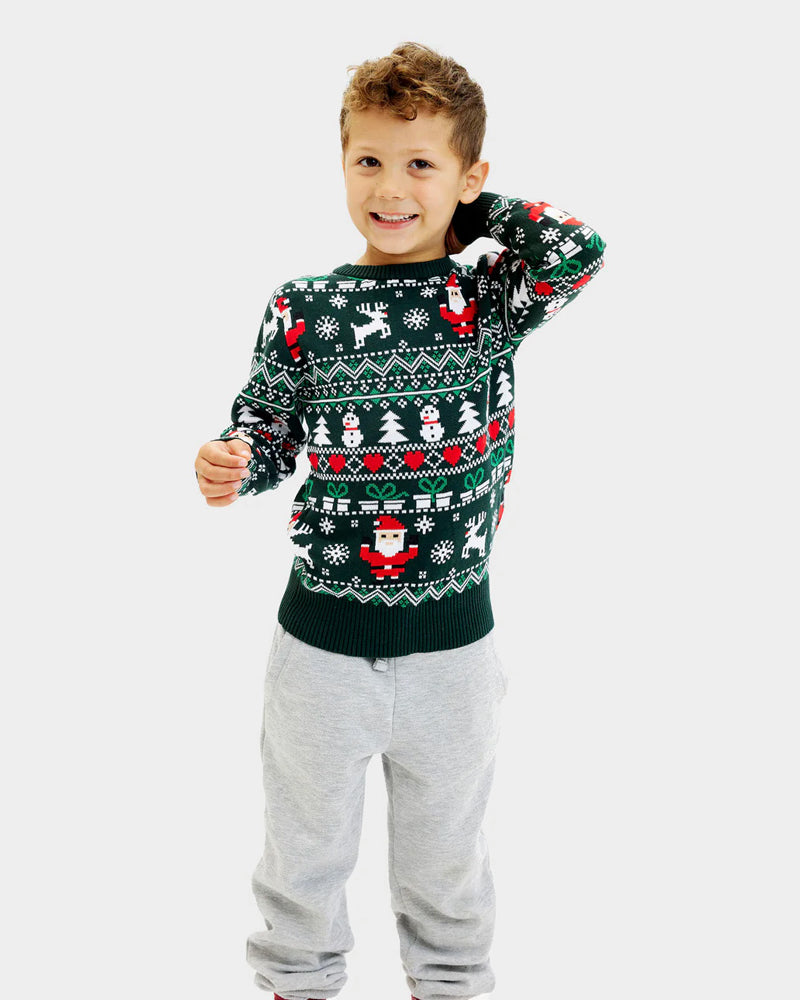 Jersey de Navidad Nino Green Christmas Algodón Orgánico