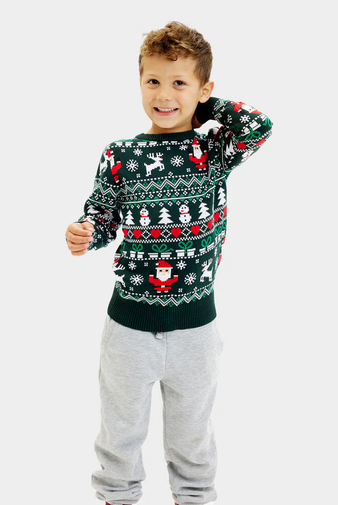 Jersey de Navidad Nino Green Christmas Algodón Orgánico