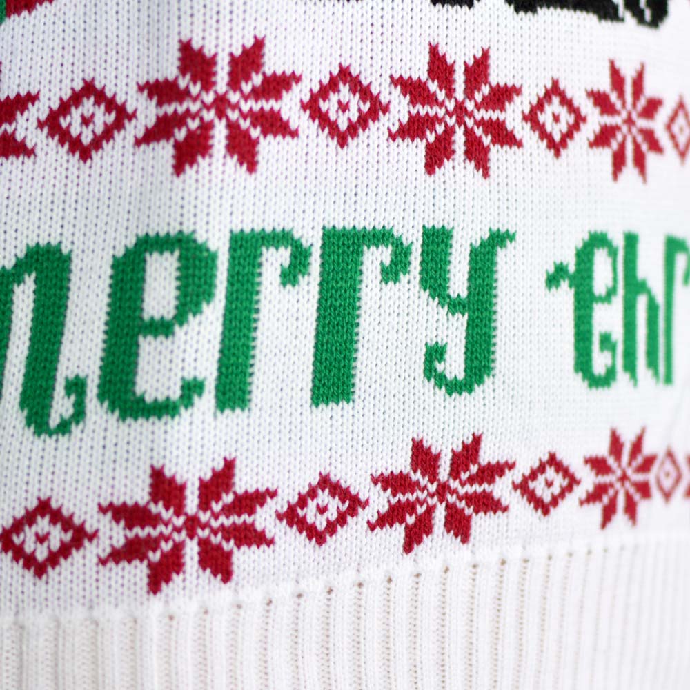 Jersey de Navidad Azul Claro Reno y Papá Noel