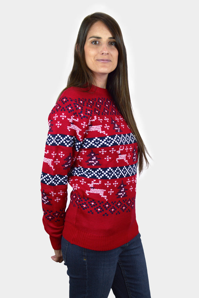 Jersey de Navidad Mujer Niña y Niño Rojo Canadá