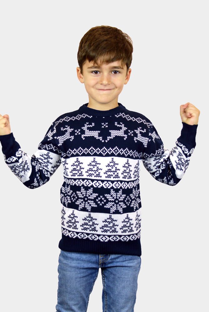 Jersey de Navidad para Niño Azul Polo Norte
