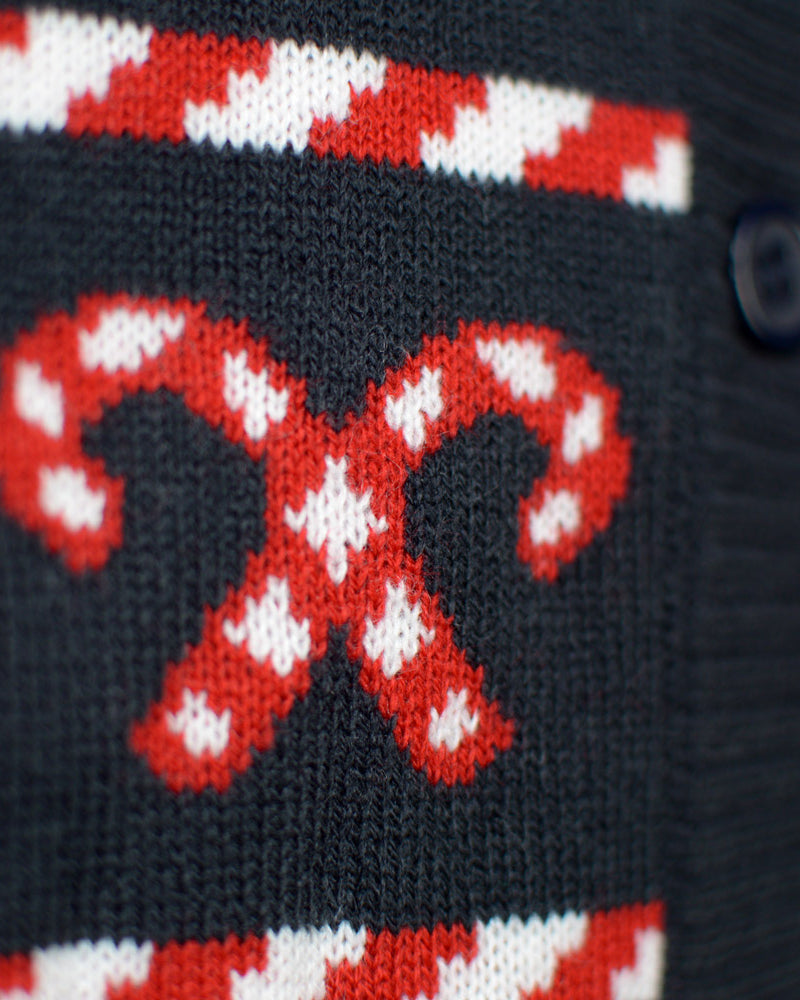 Jersey de Navidad para Pareja Cárdigan Azul Estrellas Polares Boton