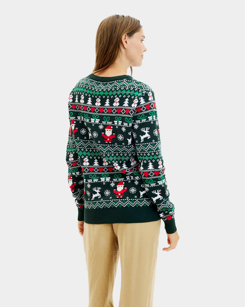 Jersey de Navidad pareja Green Christmas mujer Algodón Orgánico