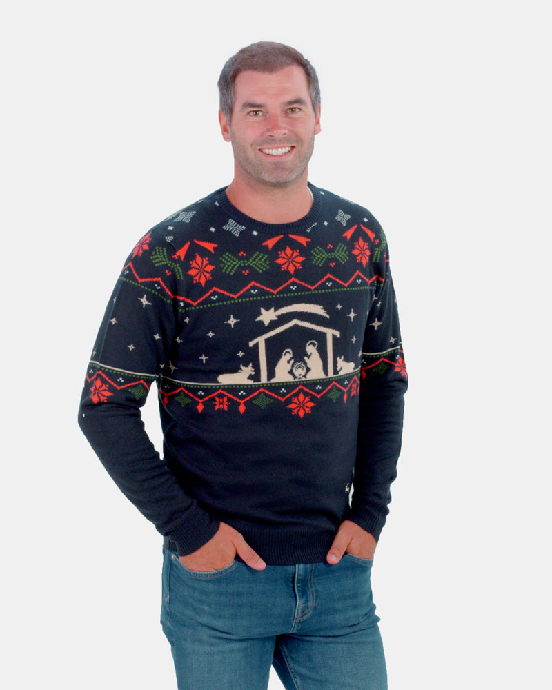 Jersey de Navidad Parejas Portal de Belén Hombre