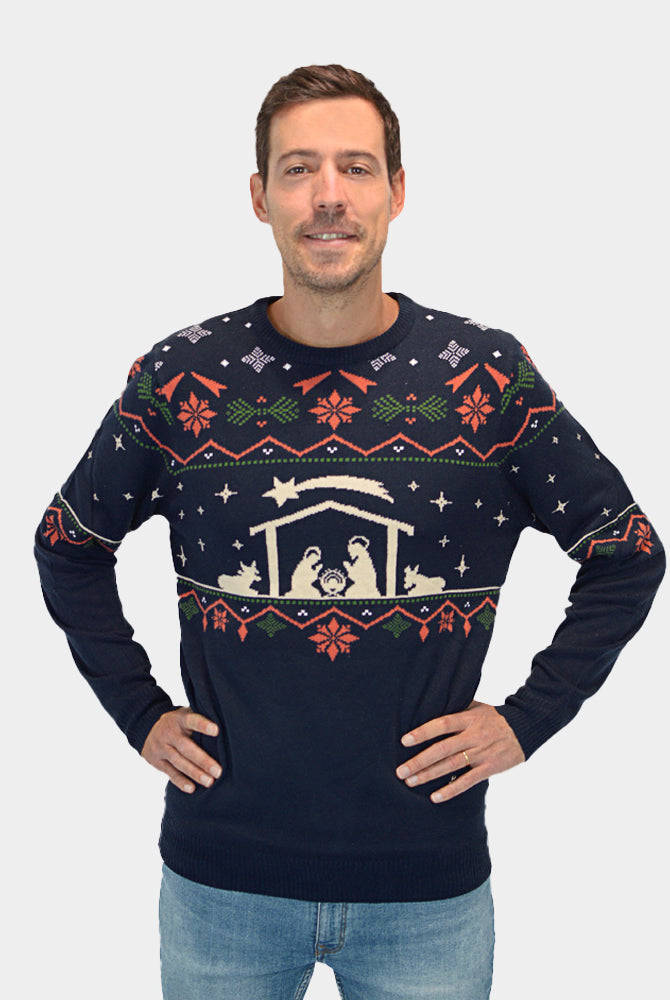 Jersey de Navidad Parejas Portal de Belén Hombre