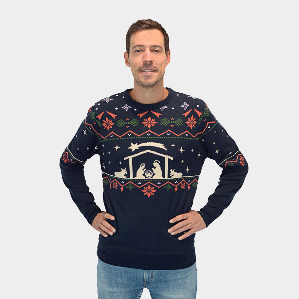 Jersey de Navidad Parejas Portal de Belén Hombre