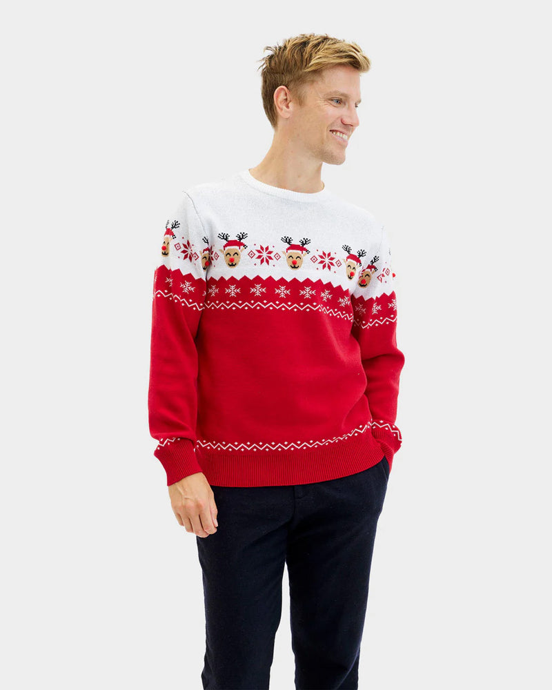 Jersey de Navidad de Pareja Reno Adorable Hombre
