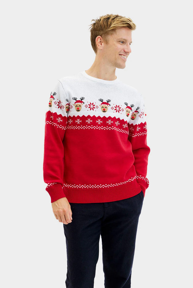 Jersey de Navidad de Pareja Reno Adorable Hombre