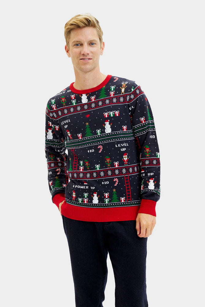 Jersey de Navidad de Pareja Vintage Gaming Hombre